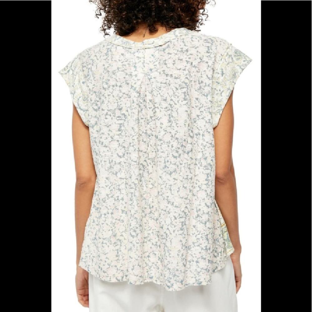 Free People High Tide Print High Low T-Shirt Top Size XS NEW - Picture 6 of 9